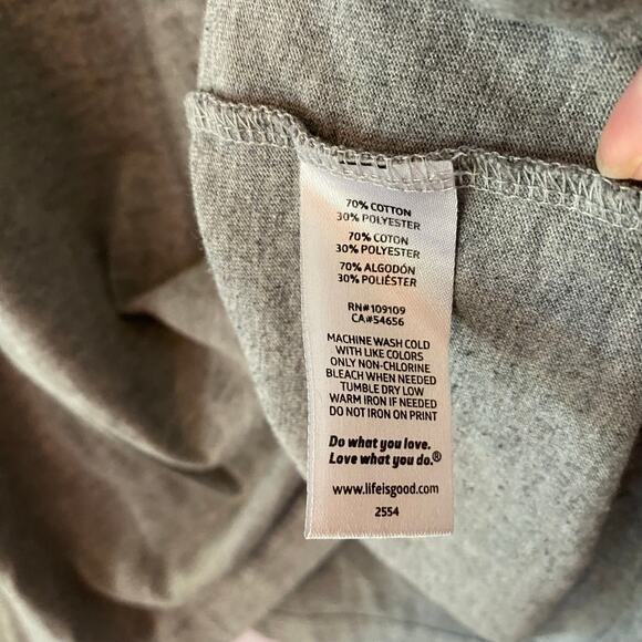 Life Is Good Gray Long Sleeve Shirt Straight Outta Rescue Dog Crusher Tee XXL - Picture 9 of 9